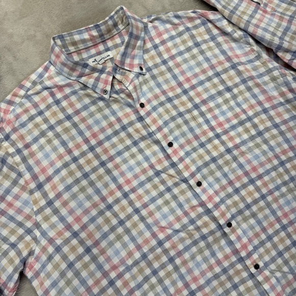 Peter Millar Other - Peter Millar Shirt Men's 2XL White Button Down Shirt Plaid Checkered Long Sleeve